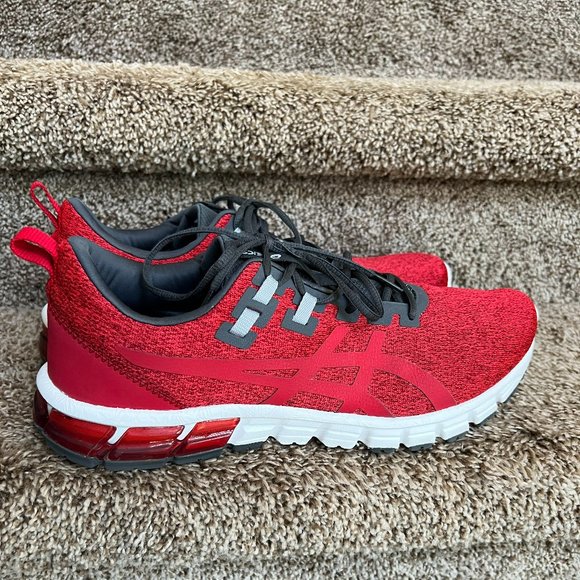 Asics Men's Red Synthetic Fiber/Leather Upper Sneakers. - Picture 2 of 13